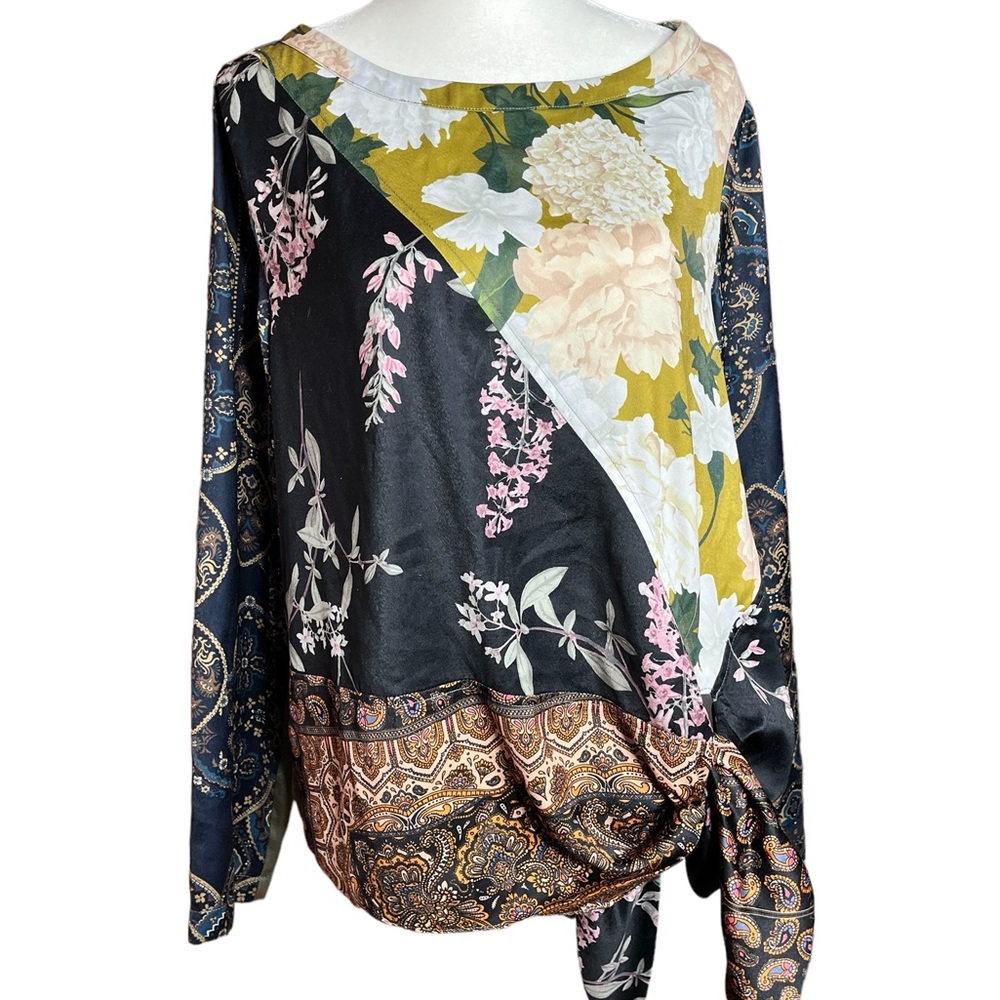 Anthropologie Tiny Patchwork Blooms Blouse Size M… - image 3